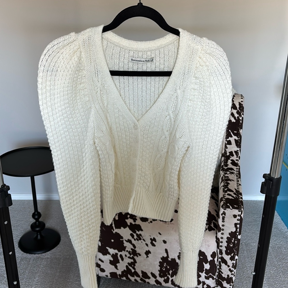 A&F cable knot button sweater